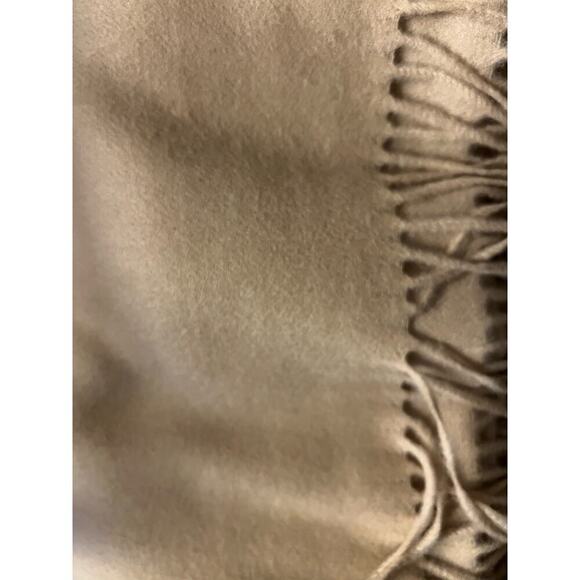 Vintage cashmere wool camel throw blanket fringe 50x60 - Picture 6 of 7